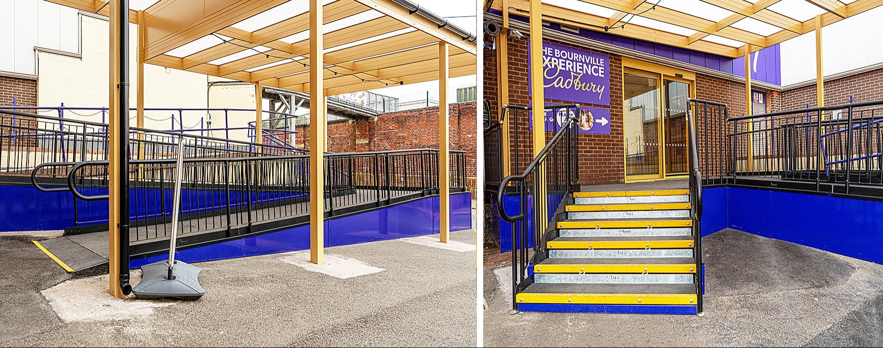 Modular wheelchair ramp & steps to Cadbury World