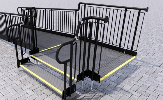 wheelchair ramps for steps | modular metal ramp systems